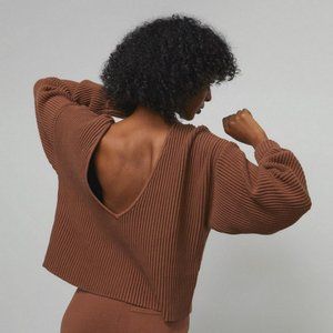 LIMTED EDITION Cotton Silk Reversible Pullover - XS, NWOT (Humble Brown, Walnut)